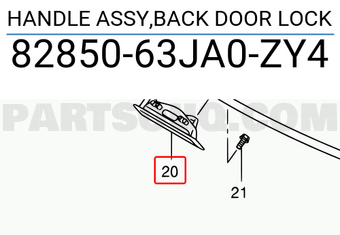 Suzuki 8285063JA0ZY4 HANDLE ASSY,BACK DOOR LOCK