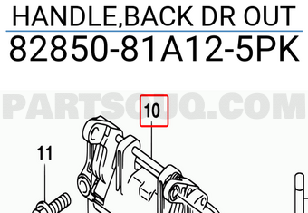 Suzuki 8285081A125PK HANDLE,BACK DR OUT