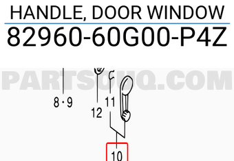 Suzuki 8296060G00P4Z HANDLE, DOOR WINDOW