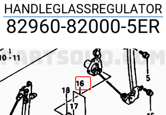 Suzuki 82960820005ER HANDLEGLASSREGULATOR