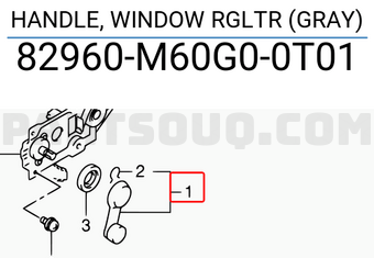 Suzuki 82960M60G00T01 HANDLE, WINDOW RGLTR (GRAY)