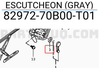 Suzuki 8297270B00T01 ESCUTCHEON (GRAY)