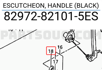 Suzuki 82972821015ES ESCUTCHEON, HANDLE (BLACK)