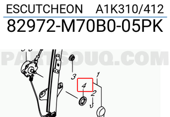 Suzuki 82972M70B005PK ESCUTCHEON A1K310/412