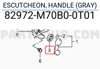 Suzuki 82972M70B00T01 ESCUTCHEON, HANDLE (GRAY)