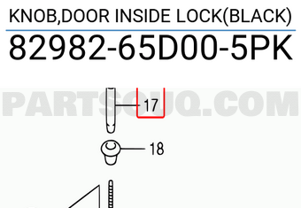 Suzuki 8298265D005PK KNOB,DOOR INSIDE LOCK(BLACK)