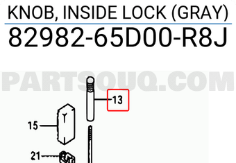 Suzuki 8298265D00R8J KNOB, INSIDE LOCK (GRAY)