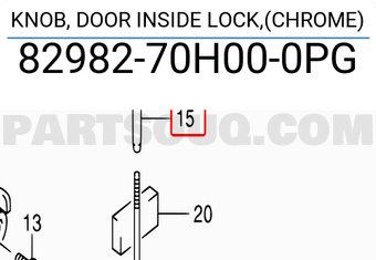 Suzuki 8298270H000PG KNOB, DOOR INSIDE LOCK,(CHROME)