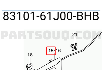Suzuki 8310161J00BHB HANDLE DOOR INSIDE RH (SILVER