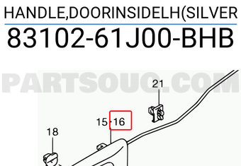 Suzuki 8310261J00BHB HANDLE,DOORINSIDELH(SILVER
