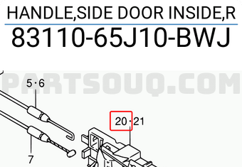 Suzuki 8311065J10BWJ HANDLE,SIDE DOOR INSIDE,R
