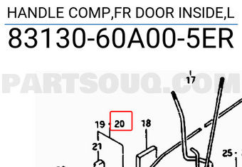 Suzuki 8313060A005ER HANDLE COMP,FR DOOR INSIDE,L