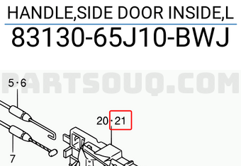 Suzuki 8313065J10BWJ HANDLE,SIDE DOOR INSIDE,L