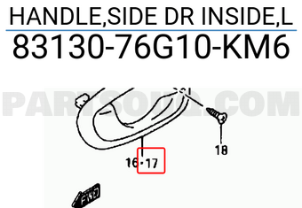 Suzuki 8313076G10KM6 HANDLE,SIDE DR INSIDE,L