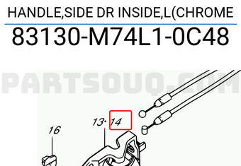 Suzuki 83130M74L10C48 HANDLE,SIDE DR INSIDE,L(CHROME