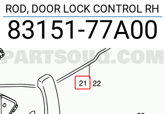 Suzuki 8315177A00 ROD, DOOR LOCK CONTROL RH
