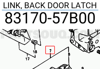 Suzuki 8317057B00 LINK, BACK DOOR LATCH