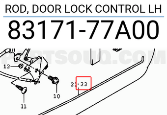 Suzuki 8317177A00 ROD, DOOR LOCK CONTROL LH