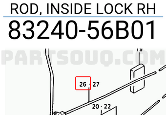 Suzuki 8324056B01 ROD, INSIDE LOCK RH