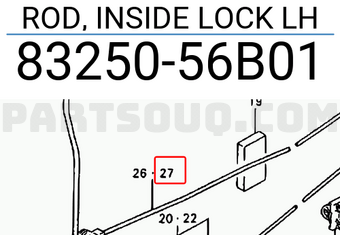 Suzuki 8325056B01 ROD, INSIDE LOCK LH