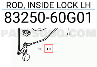 Suzuki 8325060G01 ROD, INSIDE LOCK LH