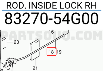 Suzuki 8327054G00 ROD, INSIDE LOCK RH