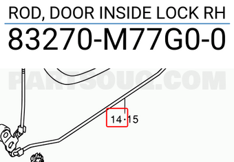 Suzuki 83270M77G00 ROD, DOOR INSIDE LOCK RH