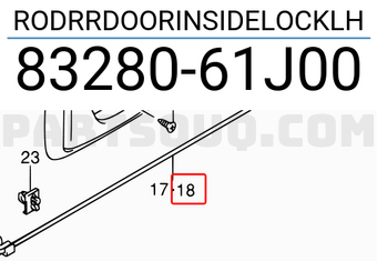 Suzuki 8328061J00 RODRRDOORINSIDELOCKLH