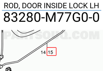 Suzuki 83280M77G00 ROD, DOOR INSIDE LOCK LH