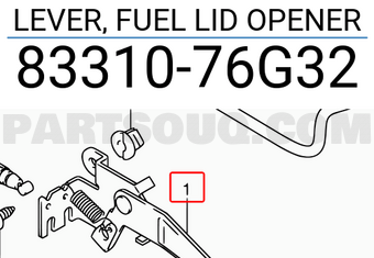 Suzuki 8331076G32 LEVER, FUEL LID OPENER