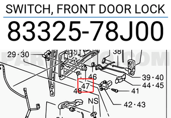 Suzuki 8332578J00 SWITCH, FRONT DOOR LOCK