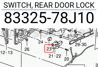 Suzuki 8332578J10 SWITCH, REAR DOOR LOCK