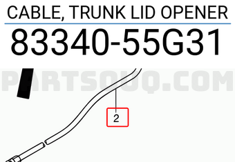 Suzuki 8334055G31 CABLE, TRUNK LID OPENER