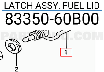 Suzuki 8335060B00 LATCH ASSY, FUEL LID