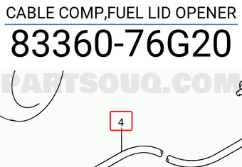 Suzuki 8336076G20 CABLE COMP,FUEL LID OPENER
