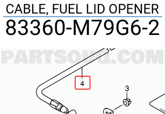 Suzuki 83360M79G62 CABLE, FUEL LID OPENER