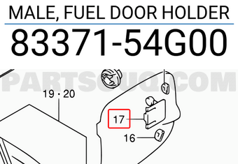 Suzuki 8337154G00 MALE, FUEL DOOR HOLDER