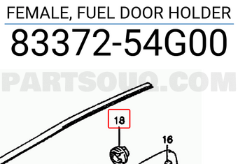 Suzuki 8337254G00 FEMALE, FUEL DOOR HOLDER
