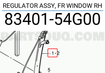 Suzuki 8340154G00 REGULATOR ASSY, FR WINDOW RH
