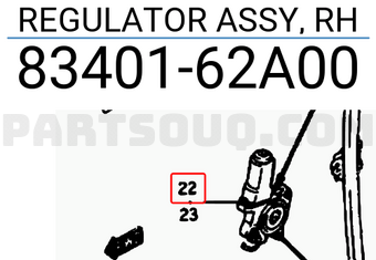Suzuki 8340162A00 REGULATOR ASSY, RH