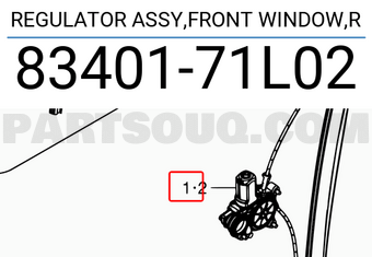 Suzuki 8340171L02 REGULATOR ASSY,FRONT WINDOW,R