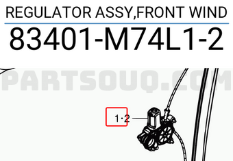 Suzuki 83401M74L12 REGULATOR ASSY,FRONT WIND