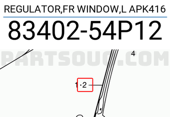 Suzuki 8340254P12 REGULATOR,FR WINDOW,L APK416