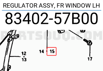 Suzuki 8340257B00 REGULATOR ASSY, FR WINDOW LH