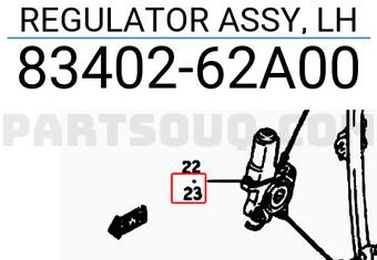 Suzuki 8340262A00 REGULATOR ASSY, LH