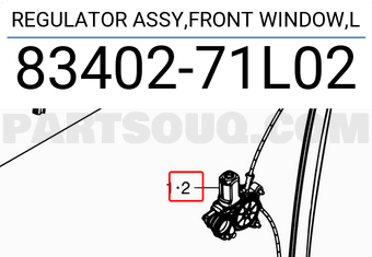 Suzuki 8340271L02 REGULATOR ASSY,FRONT WINDOW,L