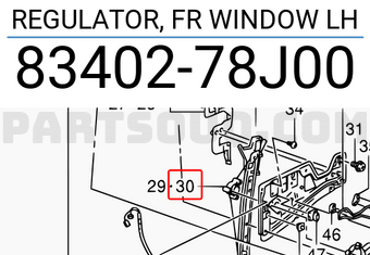 Suzuki 8340278J00 REGULATOR, FR WINDOW LH