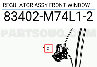 Suzuki 83402M74L12 REGULATOR ASSY FRONT WINDOW L