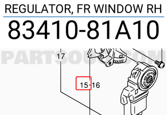 Suzuki 8341081A10 REGULATOR, FR WINDOW RH