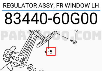 Suzuki 8344060G00 REGULATOR ASSY, FR WINDOW LH